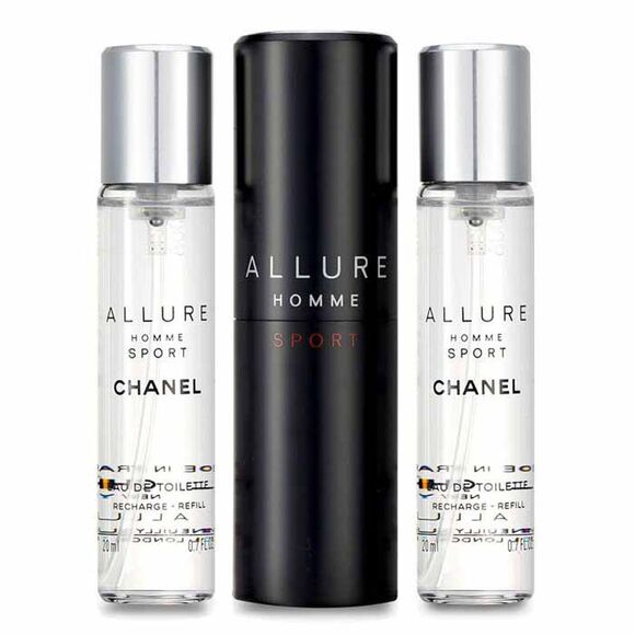 CHANEL Allure Homme Sport Eau De Toilette Travel Spray & Two Refills 3x - Picture 2 of 3